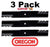 3 Pack Oregon 596-601 G5 Gator Mulcher Blade for Hustler 798496 798512 66"