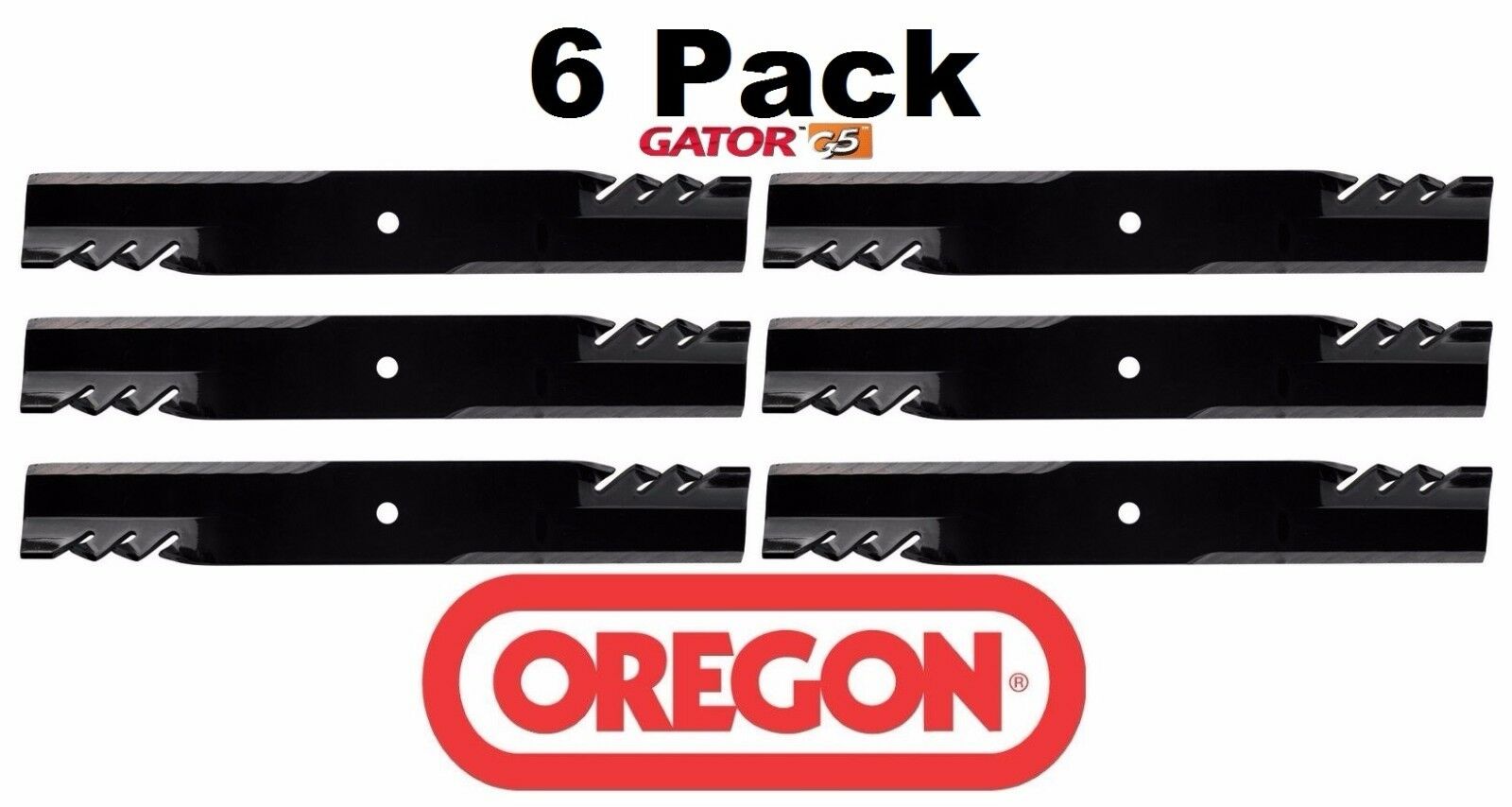 6 Pack Oregon 596-601 G5 Gator Mulcher Blade for Hustler 798496 798512 66"