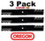 3 Pack Oregon 596-704 Mower Blade Gator G5 Fits Hustler 603848 603848X 603848Y