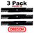 3 Pack Oregon 596-749 G5 Gator Blade Fits Exmark 103-6393 103-6398 103-6403