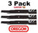 3 Pack Oregon 596-815 Mower Blade Gator G5 Gravely 03253900 09081200