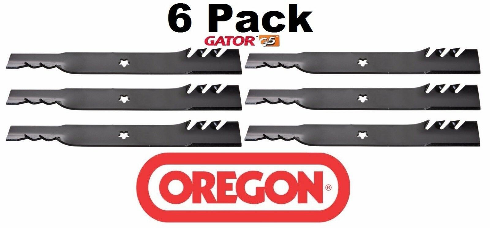 6 Pack Oregon 596-900 G5 Gator Blade for Poulan 532-134149 532-139775 42"