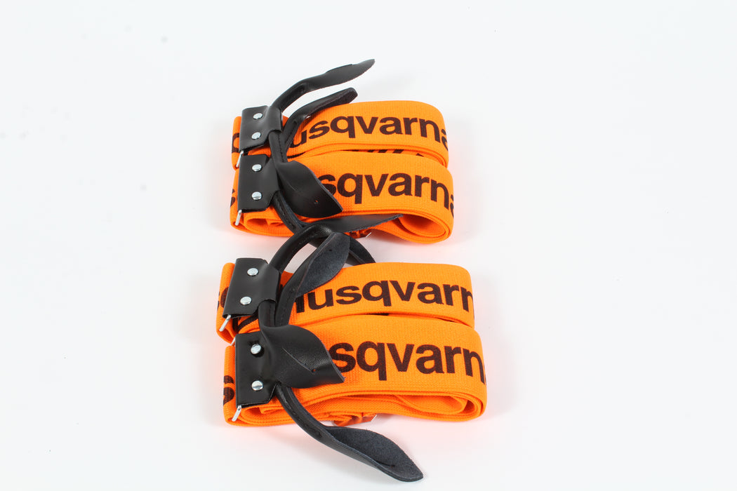 2 Pack Genuine Husqvarna 596280610 Button Leather Braces Orange
