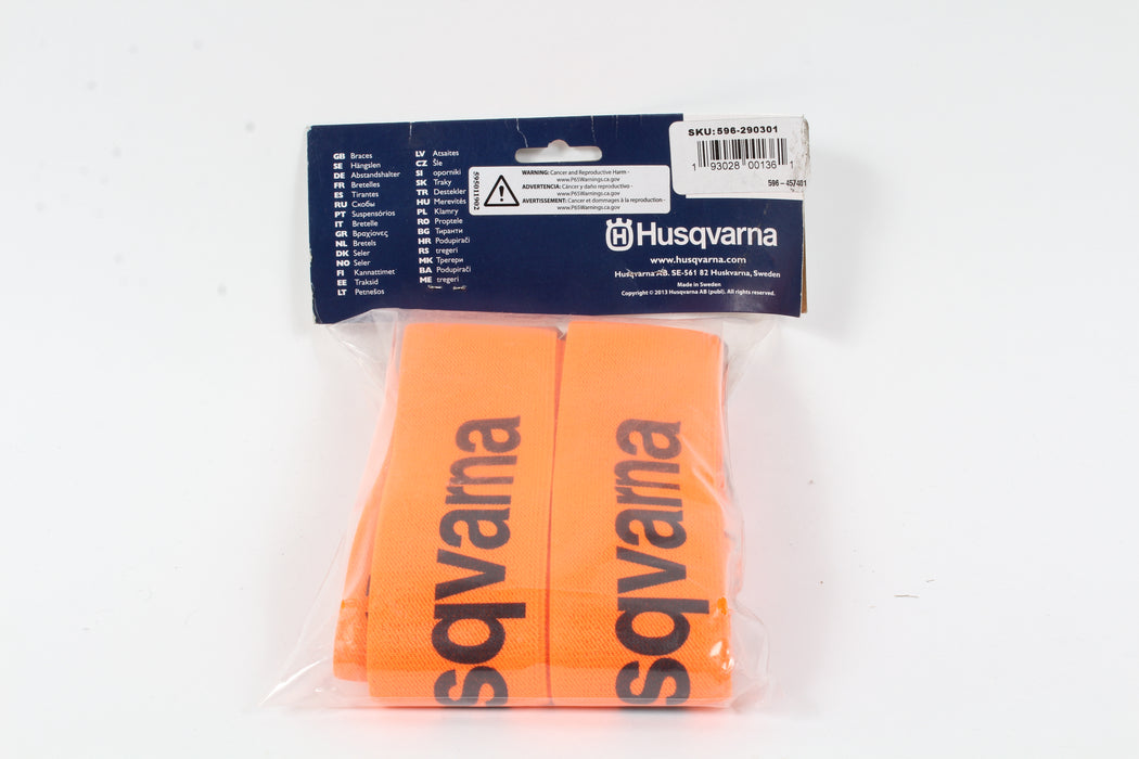 Genuine Husqvarna 596290301 Metal Clip Suspenders Braces Orange
