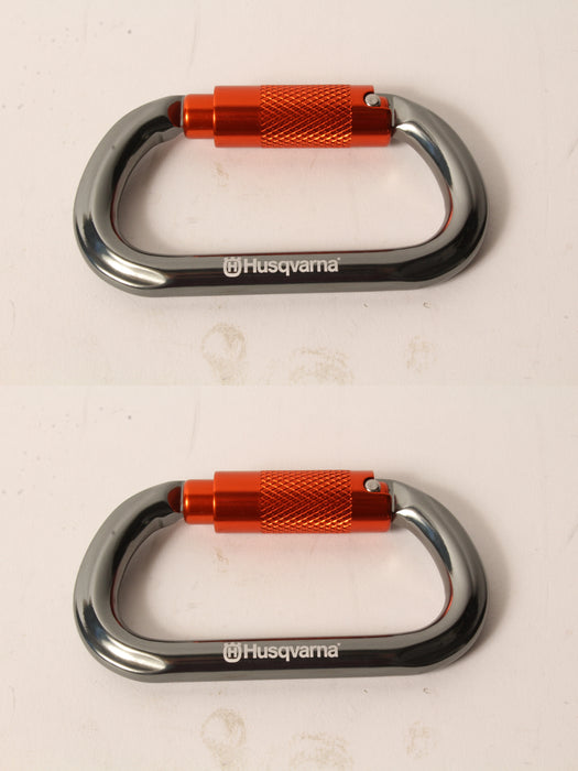 2 Pack Genuine Husqvarna 596936201 Oval Carabiner Hook Arborist Tree Climbing
