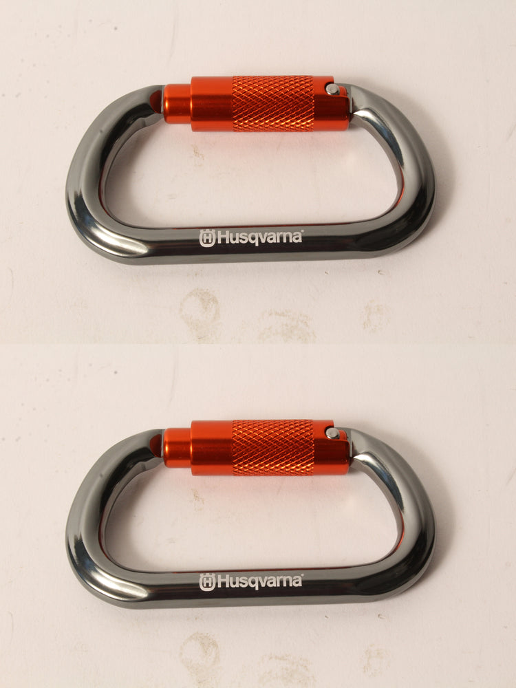2 Pack Genuine Husqvarna 596936201 Oval Carabiner Hook Arborist Tree Climbing