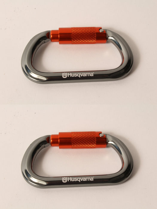 2 Pack Genuine Husqvarna 596936201 Oval Carabiner Hook Arborist Tree Climbing