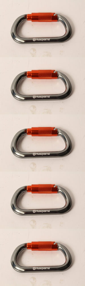 5 Pack Genuine Husqvarna 596936201 Oval Carabiner Hook Arborist Tree Climbing