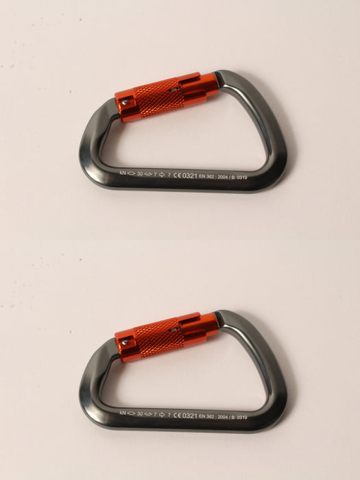 2 Pack Genuine Husqvarna 596936202 D-Shape Carabiner Hook Arborist Tree Climbing