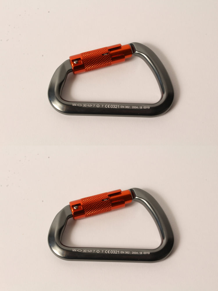 2 Pack Genuine Husqvarna 596936202 D-Shape Carabiner Hook Arborist Tree Climbing