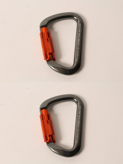 2 Pack Genuine Husqvarna 596936202 D-Shape Carabiner Hook Arborist Tree Climbing