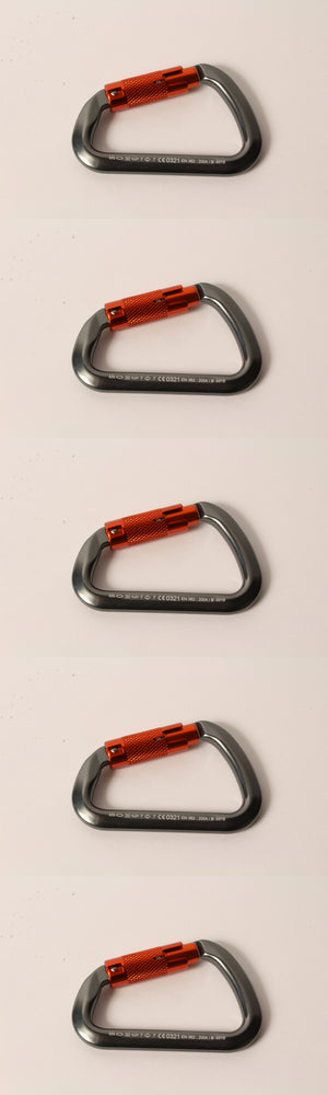 5 Pack Genuine Husqvarna 596936202 D-Shape Carabiner Hook Arborist Tree Climbing