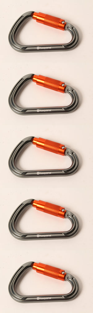 5 Pack Genuine Husqvarna 596936203 HMS Carabiner Hook Arborist Tree Climbing