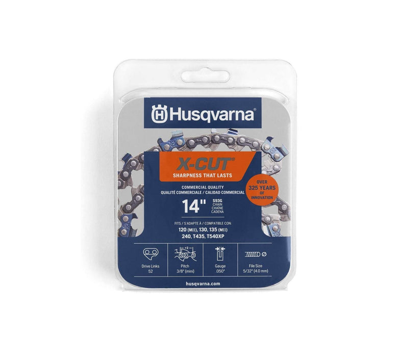 Genuine Husqvarna 597469552 14" S93G 3/8" MINI .050 52 CS X-Cut Saw Chain Loop