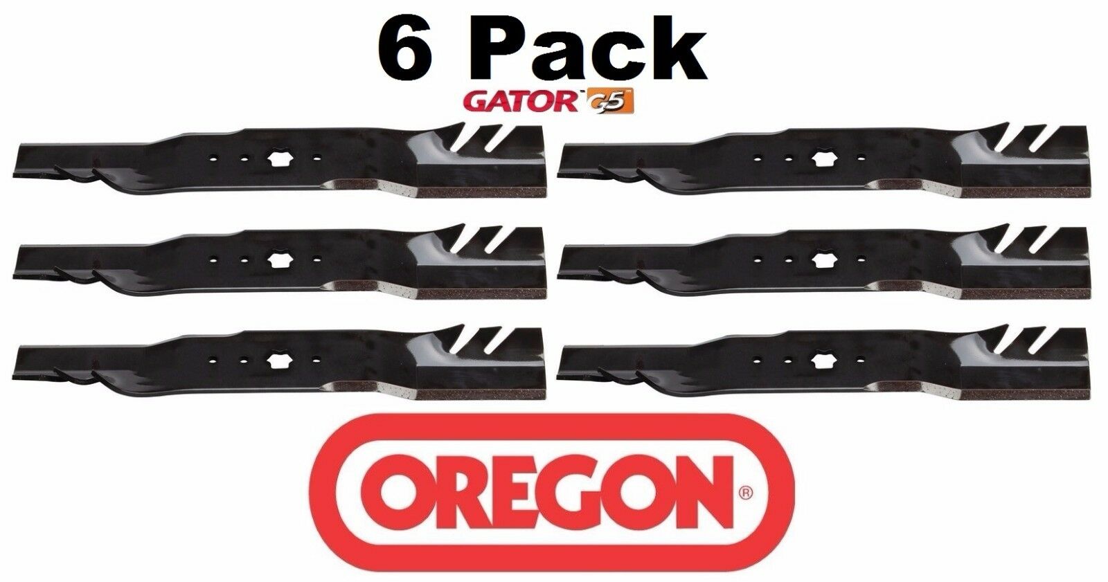 6 Pack Oregon 598-672 G5 Gator Mulcher Blade For Cub Cadet 742-0677 942-0677 54"