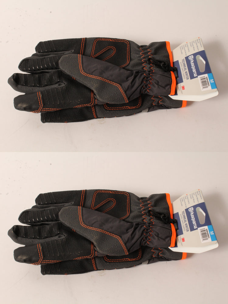 2 PK Husqvarna 598428601 Med Technical Winter Gloves C100 3M Thinsulate Armortex