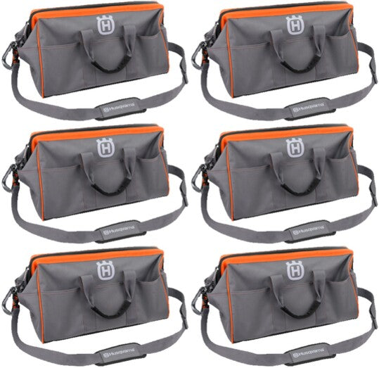 6 PK Husqvarna 598594201 Utility Tool Bag HD Coated 600D Water Resistant Pockets