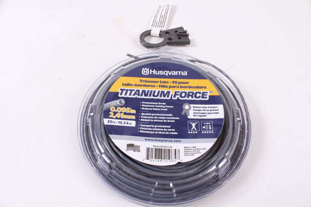 Husqvarna 639005101 Commercial Grade Titanium Force .095" 50' Trimmer Line