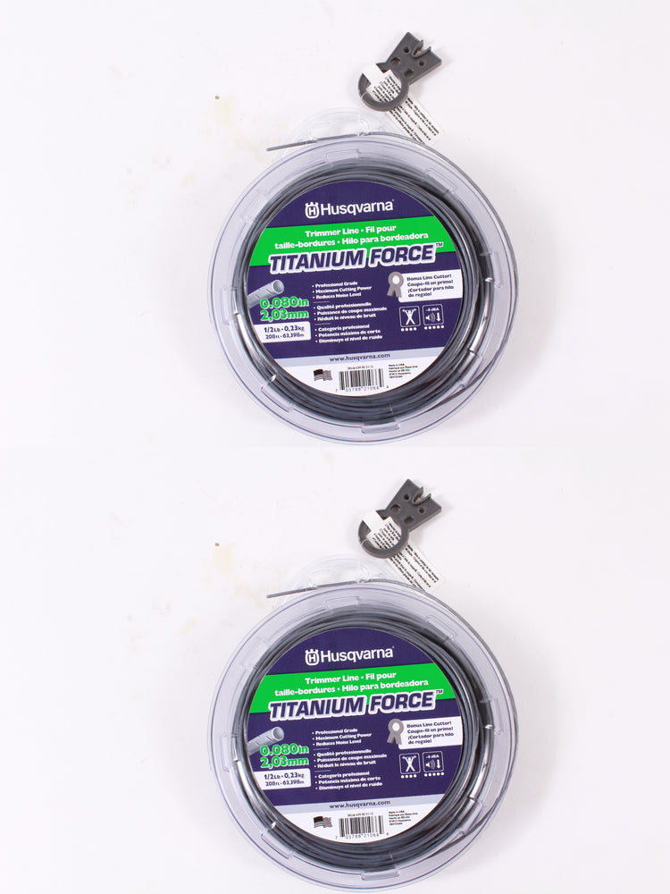 2 Pack Husqvarna 639005112 Commercial Grade Titanium .080" 1/2lb Trimmer Line