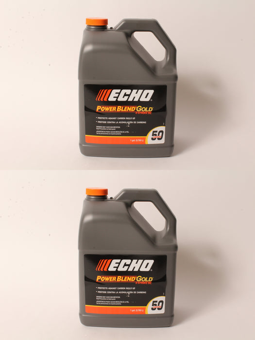 2 PK Echo 6450050G PowerBlend Gold 1 Gallon 2-Cycle 2-Stroke Oil Blend Mix 50:1