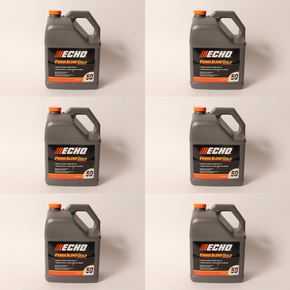 6 PK Echo 6450050G PowerBlend Gold 1 Gallon 2-Cycle 2-Stroke Oil Blend Mix 50:1