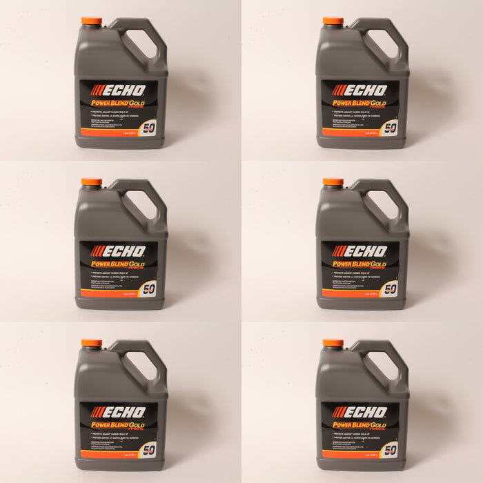 6 PK Echo 6450050G PowerBlend Gold 1 Gallon 2-Cycle 2-Stroke Oil Blend Mix 50:1