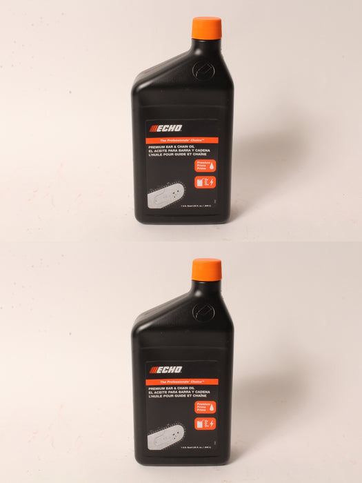 2 PK Genuine Echo 6459012 1 Quart Bottle Premium Bar & Chain Oil Lube