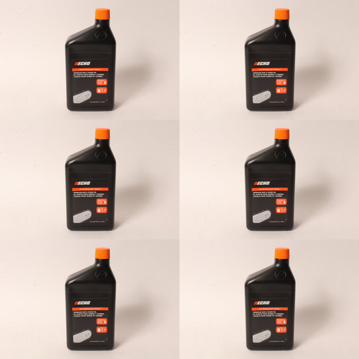 6 PK Genuine Echo 6459012 1 Quart Bottle Premium Bar & Chain Oil Lube