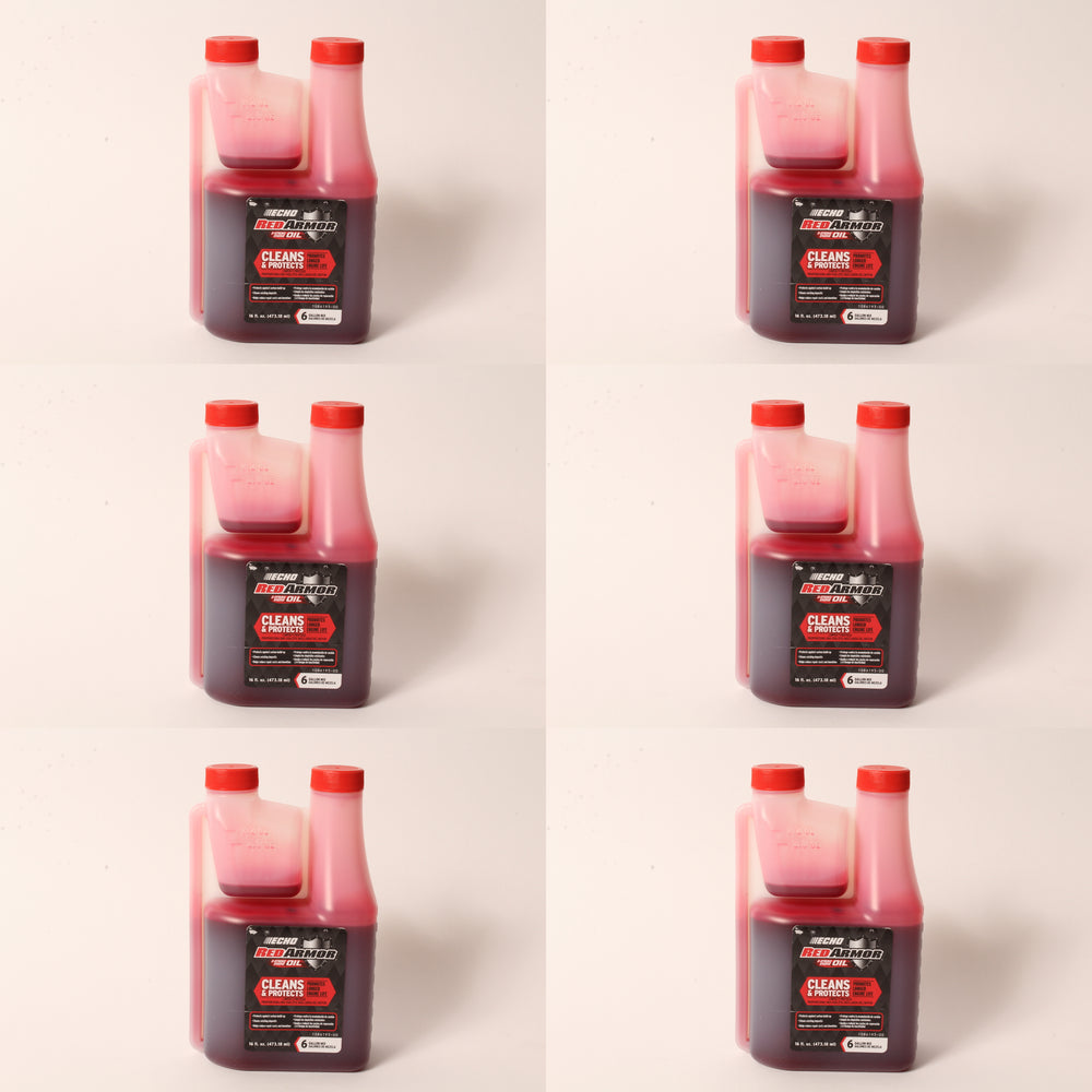 6 PK Echo 6550006 Red Armor 16 oz 2-Cycle Oil Blend Mix Squeeze Bottle 50:1