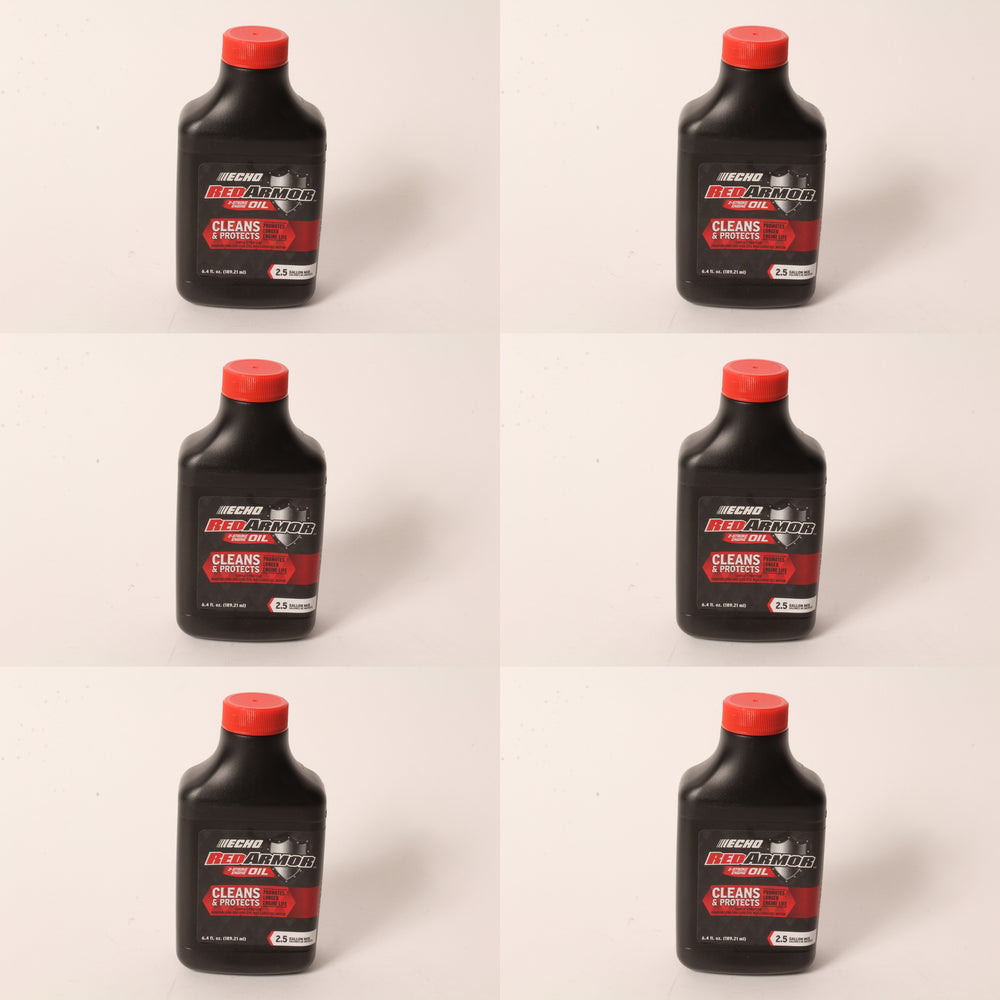 6 PK Echo 6550025 Red Armor 6.4 oz 2-Cycle Oil Blend Mix for 2-1/2 Gallons 50:1