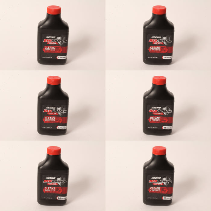 6 PK Echo 6550025 Red Armor 6.4 oz 2-Cycle Oil Blend Mix for 2-1/2 Gallons 50:1