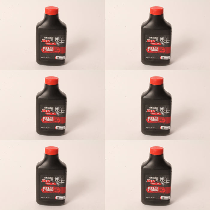 6 PK Echo 6550025 Red Armor 6.4 oz 2-Cycle Oil Blend Mix for 2-1/2 Gallons 50:1