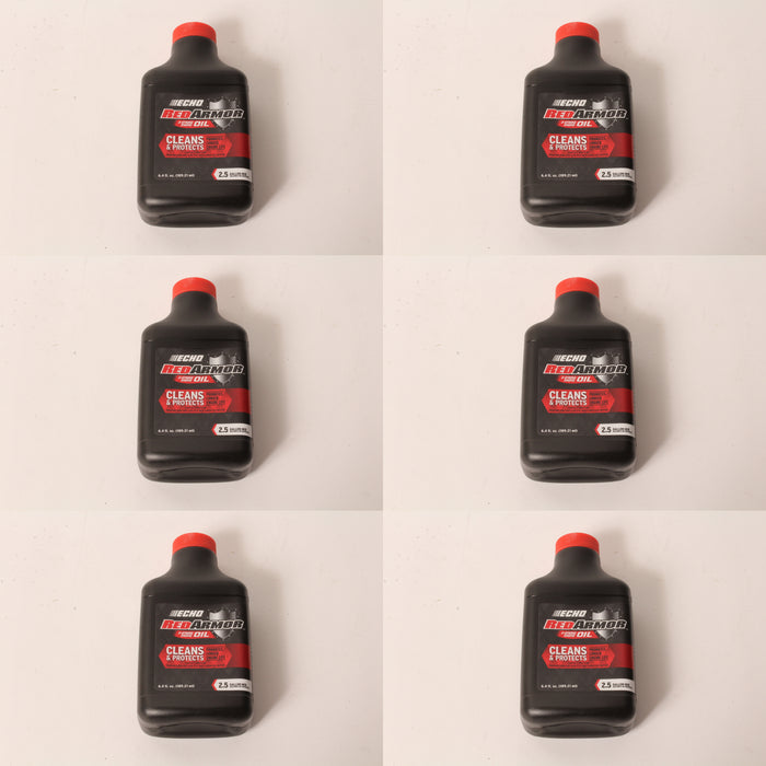 6 PK Echo 6550025 Red Armor 6.4 oz 2-Cycle Oil Blend Mix for 2-1/2 Gallons 50:1