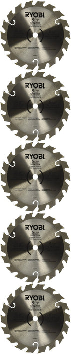 5 Pack Ryobi 6797329 5-1/2" 18T Carbide Tip Saw Blade 10mm Arbor D150 x 1.5mm