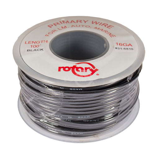 Rotary 6816 Primary Wire Black 16 Awg 100'