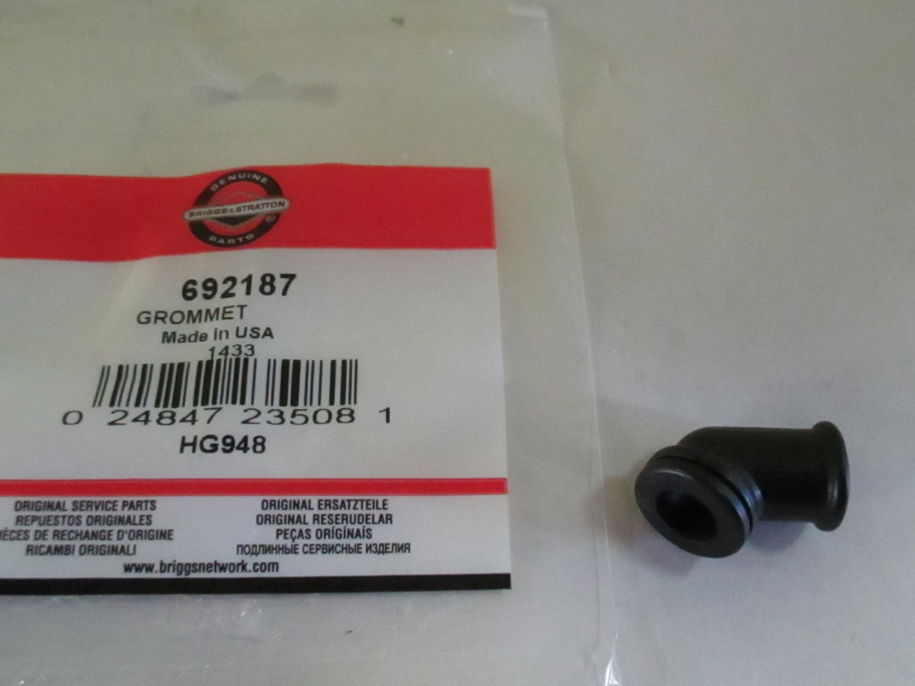 Genuine Briggs & Stratton 692187 Breather Tube Grommet OEM