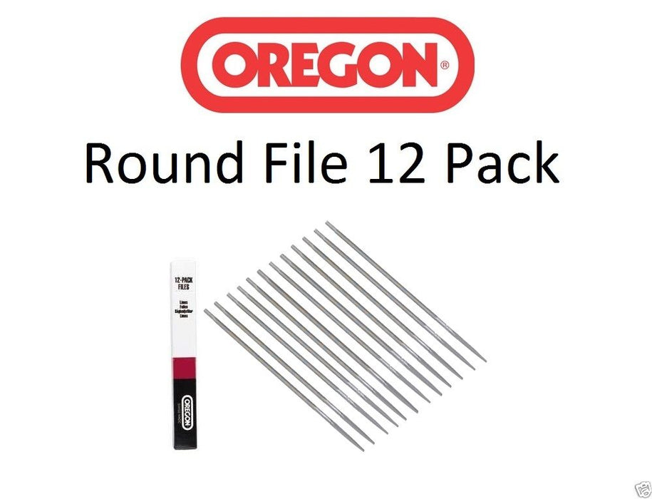 12 Pack Oregon 70503 Double Cut Chainsaw Round Files 3/16" 4.8mm 8"