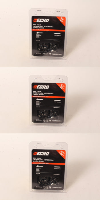 3 PK Genuine Echo 72LPX93CQ 27" .050" 3/8" 93 DL Chainsaw Chain Loop OEM