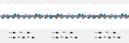 3 Pack Oregon 75JGX072G PowerCut™ Saw Chain 20"