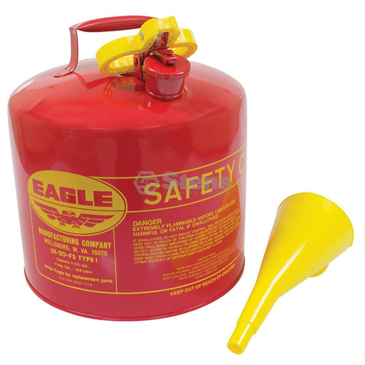 Stens 765-188 Metal Safety Fuel Can Eagle 5 Gallon With Funnel