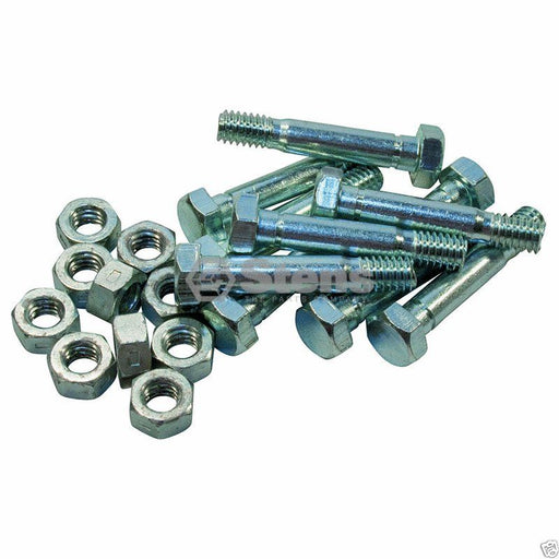 10 Pack Stens 780-047 Shear Pin & Nuts for MTD 910-0891 710-0891 509-0891