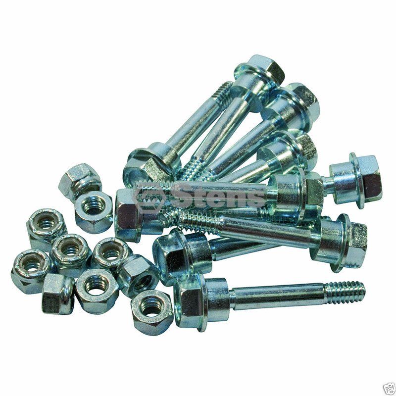 10 Pack Stens 780-201 Shear Pin & Nuts for AYP 192090 Length 2-1/8"