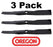 3 Pack Oregon 90-309 Mower Blade for John Deere M143504 62"