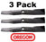 3 Pack Oregon 90-348 Mower Blade for John Deere M145476 M127500 M127653 48C 48"