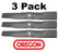 3 Pack Oregon 90-354 Mower Blade for John Deere M143520 M145516 54"