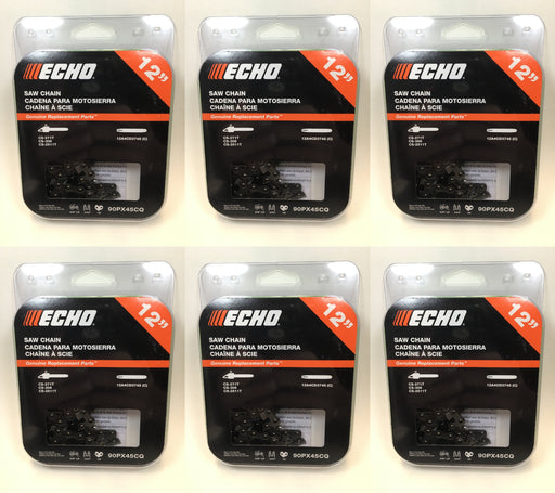 6 PK Genuine Echo 90PX45CQ 12" .043" 3/8" Low Pro Microlite Saw Chain Loop OEM