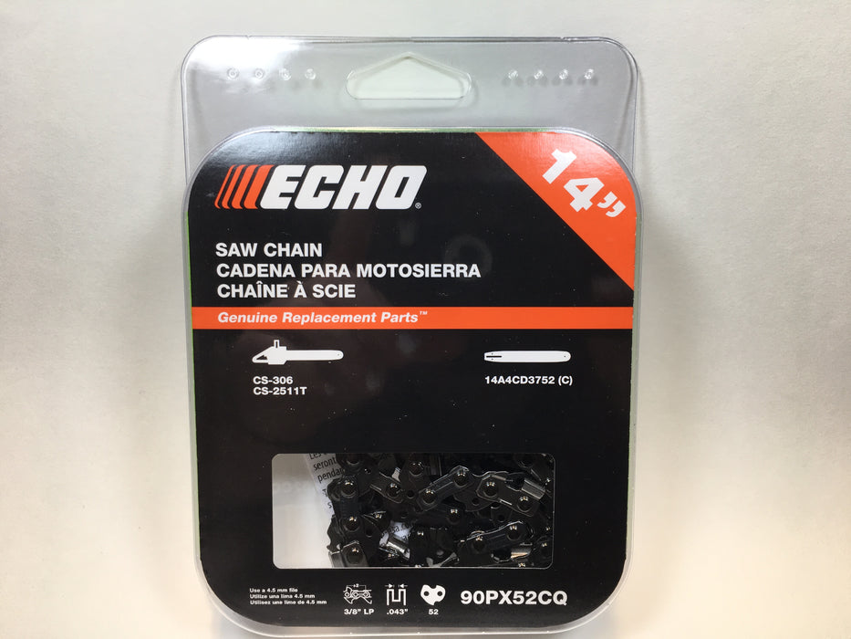 Genuine Echo 90PX52CQ 14" .043 3/8" Low Pro Microlite Saw Chain Loop OEM