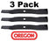 3 Pack Oregon 91-138 Mower Blade for John Deere M136195 M135334 54" 7 Iron