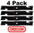 4 Pack Oregon 91-181 Mower Blade Fits Bobcat 32022 32022A 32022HD WM132022