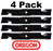 4 Pack Oregon 91-181 Mower Blade for Toro 103-2508 36"